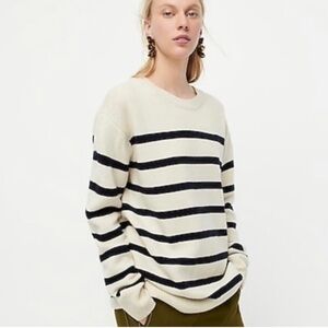 J.Crew 100% Wool Oversize Nautical Striped Sweater Size XXL Like New.